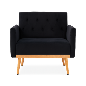 Modern velvet accent chair with gold legs for upscale event rentals in London Ontario